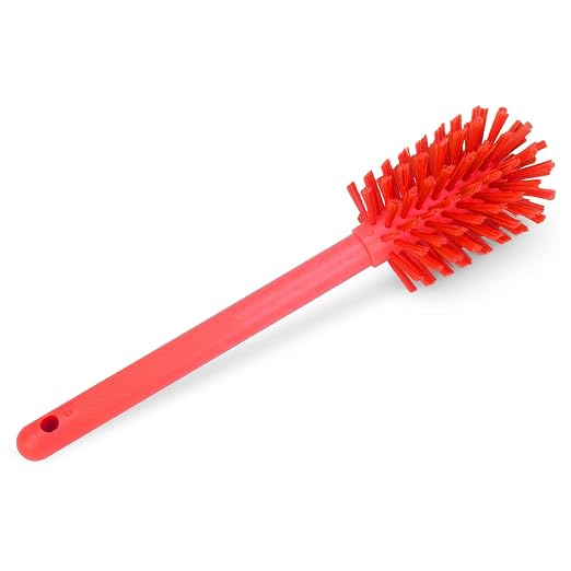 SPARTA Large Water Bottle Brush Ideal for Wide-Mouth Jars, Bottles and Tumblers, Dishwashing Tool with Handle for Home and Commercial Kitchens, Plastic, 12 Inches, Red, (Pack of 6)
