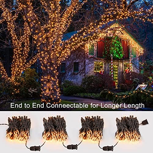 BrizLabs Christmas Lights, 300 Count Warm White Incandescent Light 69.6 ft