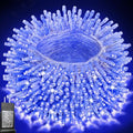Pooqla 200 LED String Lights Indoor Outdoor, 66 ft Blue Christmas Lights Plug in with Timer, Connectable 8 Modes Waterproof Clear Wire Twinkle Fairy Lights for Halloween Xmas Tree Yard Decor