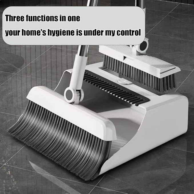Broom and Dustpan Set for Home, Indoor Sweeping Cleaning Kit