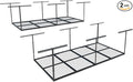 FLEXIMOUNTS 4x8 Overhead Garage Ceiling Storage Rack, 2 Pack, Black | 750lbs Weight Capacity, 22"-40" Adjustable Organization System, Heavy-Duty Metal Ceiling Racks, Classic Series