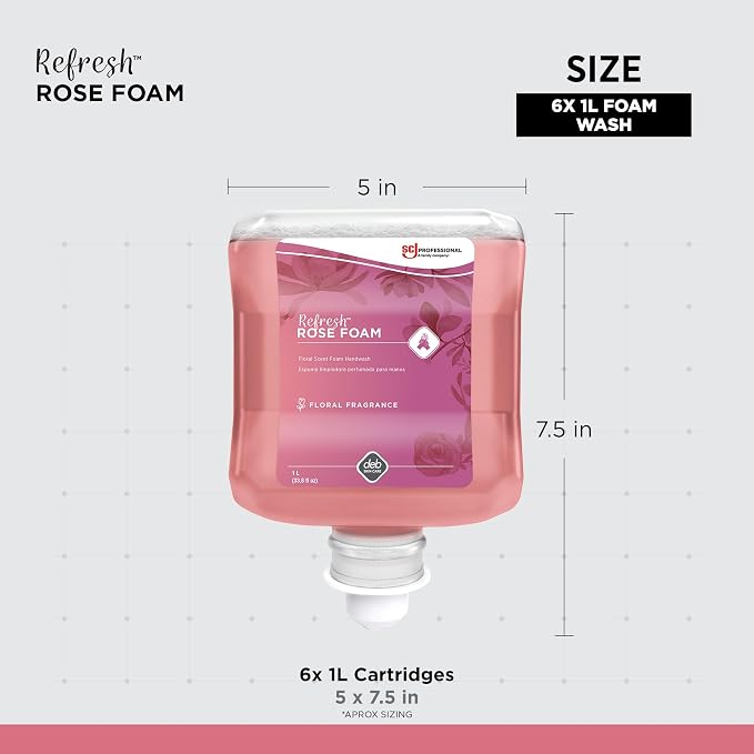 SC Johnson Professional REFRESH ROSE FOAM HAND SOAP 1 LITERS, 6 PACK