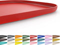 SMILOOL Waterproof Silicone Pet Food Mat with Raised Edge for Dog & Cat | 22" x 14" Non-Slip Pet Feeding Mats with Lip for Food & Water Bowl, Food Grade, Easy Cleaning, Red