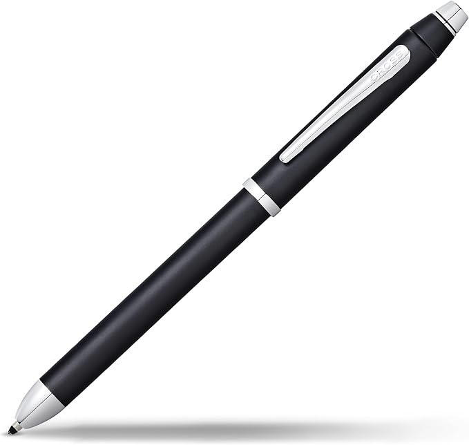 Cross Tech3+ Refillable Tech3+ Presented in a Premium Gift Box - Medium Point, Black Ink, Satin Black