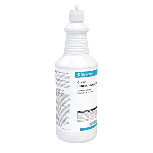 CREW Diversey 9302467 Clinging Plus Toilet Bowl Cleaner, Commercial Restroom Cleaner, Liquid, Hydrochloric Acid Formula, Citrus Scent, 32-Ounce