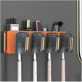 Toothbrush Rack Plastic Wall Mounted Toothbrush Holder Bathroom Green Orange Toothpaste Holder Adhesive Storage Box Bathroom Toothbrush Holder(B), S34cm