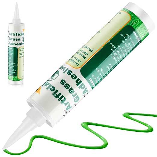 Threlaco 1 Tube Turf Glue for Artificial Grass 10 oz Artificial Turf Tape Grass Paint Concentrate Glue Carpet Adhesive for Synthetic Surfaces(No Caulk Gun)
