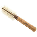 Ibiza Hair Boar Bristle Round Brush (B3-55mm) | Blonde Bristles & Cork Handle | Ideal for Color Treated Tresses | Beachy Waves & Volume | Adds Shine & Texture for Medium to Long Styles