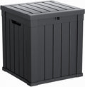 DRATO 51 Gallon Outdoor Storage Box Waterproof, Lockable Resin Deck Box for Patio Furniture, Pool Supplies & Garden Tools, Weatherproof Outside Storage Bin for Backyard Porch (Black, 51 Gallon)