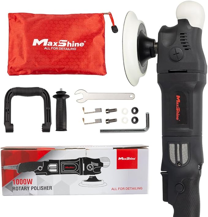 Maxshine 3” & 5” Pro Rotary Polisher Combo – 5/8” Thread Car Buffer Set – Auto Detailing Tool for Cars, Trucks, SUVs & Boats, Paint Protection, Swirl & Scratch Repair, Buffing & Glossy Shine