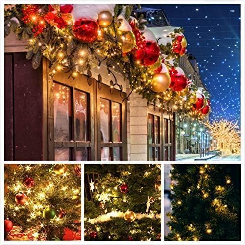 Solar Christmas Lights Outdoor 6 Pack 228FT 600LED String Lights Warm White