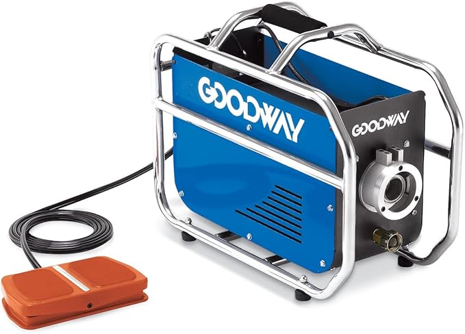 RAM PRO Goodway Compact Heat Exchanger Tube Cleaner - Reversible, Simultaneous Water Flush, Heavy-Duty Roll Cage, 115 volt, 60 hz