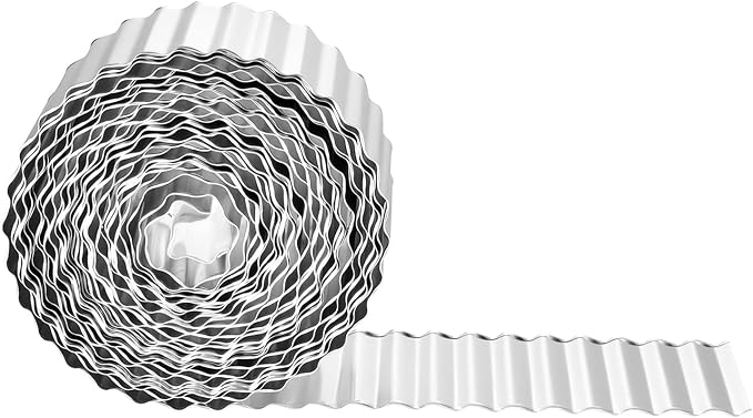 VEVOR Galvanized Steel Landscape Edging, 50 ft x 6 in Metal Edging for Landscaping with Gloves, Easy-to-Install Bendable Metal Strips, Heavy Duty Metal Garden Edge Border for Flower Bed, Yard Pathway