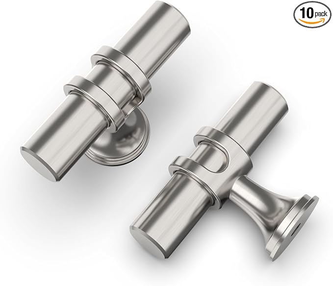 Asidrama 10 Pack Brushed Satin Nickel Kitchen Cabinet Knobs Dresser Knobs Drawer Knobs Cabinet Hardware Zinc Knobs for Dresser Drawers