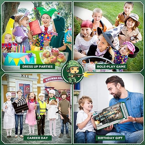GIFTINBOX Army Costume for Boys, 15PCS Military Boys Halloween Costume
