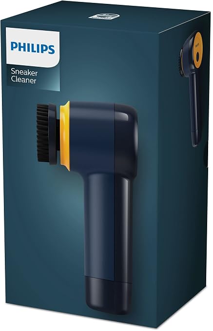 Philips Sneaker Cleaner, Trainer Cleaning Kit with 3 Brush Heads for Different Materials, Effective Cleaning, Portable, Battery Powered, Safe for your Sneakers, Simple to Use, Blue (GCA1000/60)