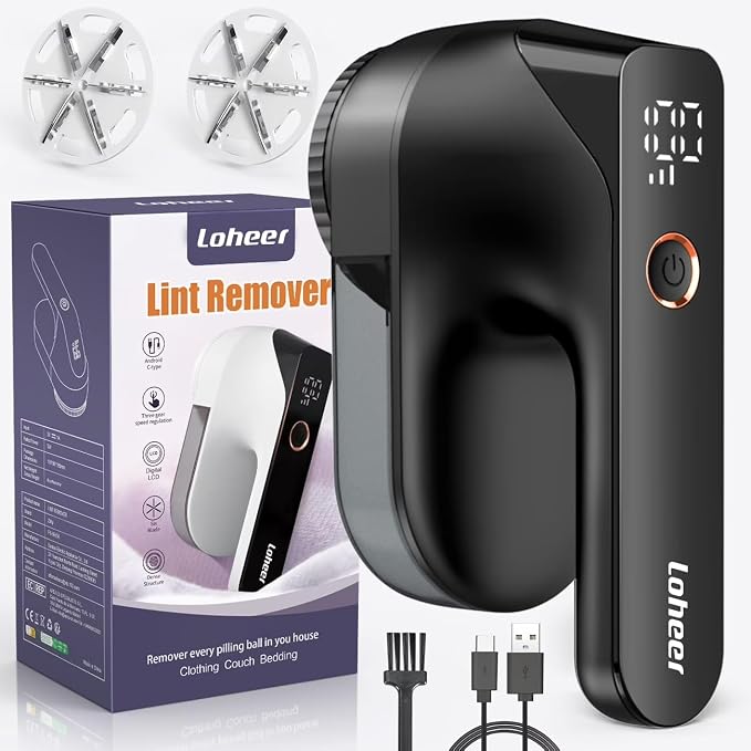 Zookao Fabric Shaver, Electric Lint Remover, Lint Shaver, Sweater Defuzzer with LED Display