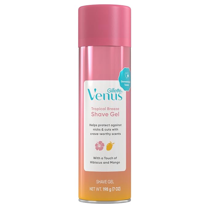 Gillette Venus Invigorating Mango & Hibiscus Scented Shave Gel, Women’s Shaving Cream, 7 oz Pack of 6 (42 oz total)