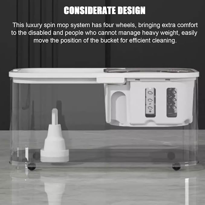 Stainless Steel Spin Mop Bucket Set with 5 Microfiber Mop Heads (Green) | 360° rotating mop head, adjustable handle, rolling wheels, cleans tile, hardwood & laminate floors