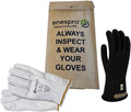 Enespro Class 00 Insulated Electrical Gloves Kit, 500V AC/750V DC, Size 9 | ASTM D120 and NFPA 70E Rubber Glove Set with Leather Protectors and Storage Bag for Power Crews and Utility Workers, Black