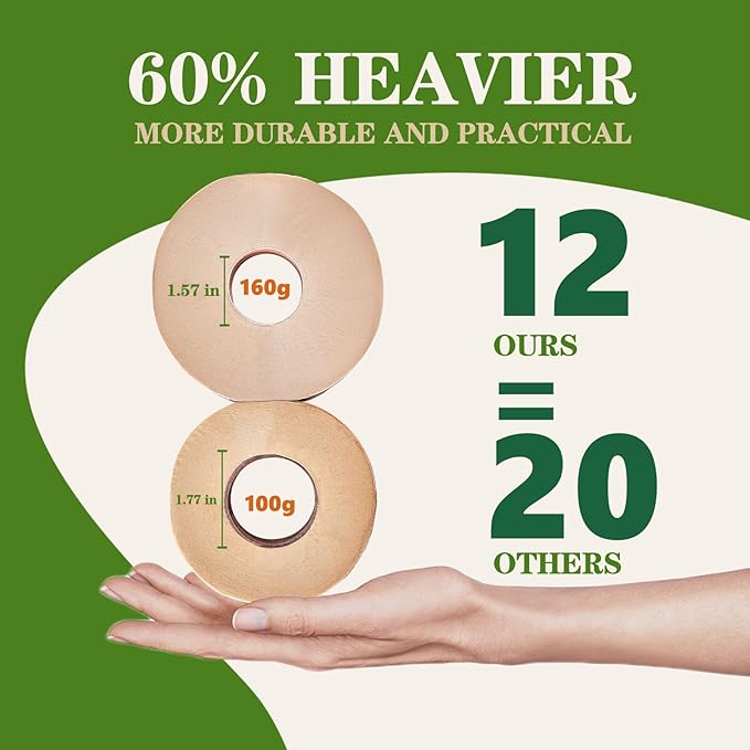 Premium Bamboo Toilet Paper 12 Mega Rolls, 3 ply, Septic Safe,Plastic-Free,Unbleached Brown,Tree-Free,Soft and Absorbent,Bathroom Tissue Rolls