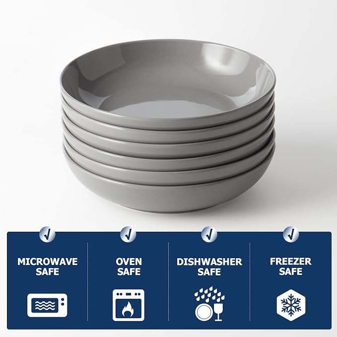 Y YHY Pasta Bowls 30oz, Large Grey Salad Serving Bowls