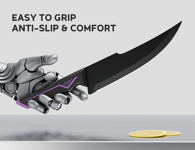 ASETY Knife Set, 15 PCS Kitchen Knife Set with Built-in Sharpener Block | Razor Sharp, Dishwasher Safe knives, Stainless Steel Knife Block Set, Ergonomic Non-Slip Handle, Elegant Box for Men Women