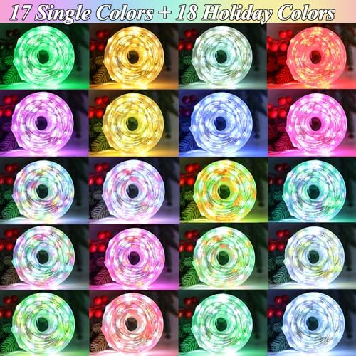 300 LED Fairy Lights Color Changing, 98 FT 35 Colors String Lights with Remote, 17 Single Color & 18 Holiday Colors, Christmas Twinkle Light Plug in for Bedroom Holiday Wedding Indoor Party Decor
