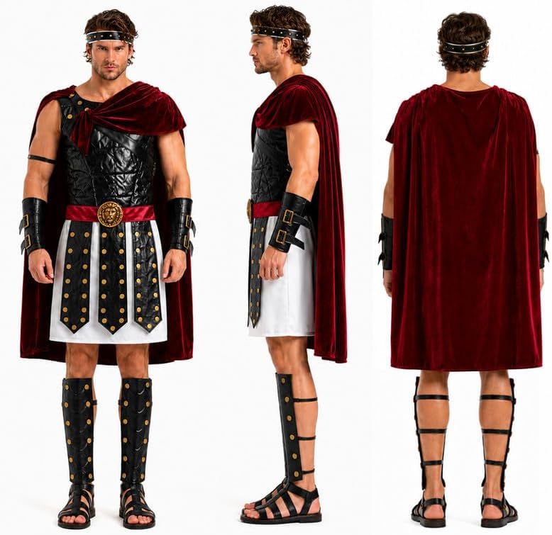 Men's Roman Gladiator Costume for Adults, Ancient Roman Warrior Outfit, Centurion Cosplay Costume