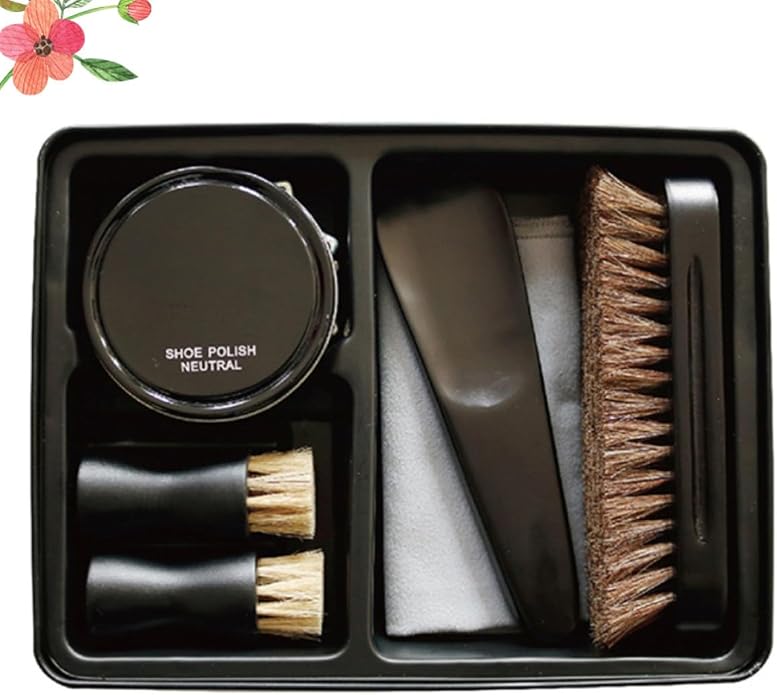 Black Shoe Polish Tool Set Shoe Cream and Brush for Boots | Portable Care Kit, Convenient Cleaning Use, Creative Design, Lightweight, for Men and Women