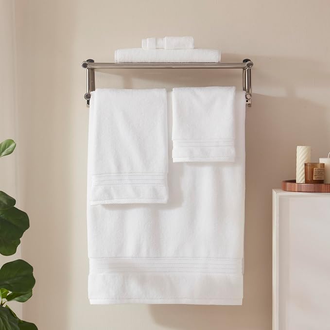COZYART Luxury Bath Towel Set 3 PCS, White 100% Turkish Cotton 650 GSM | OEKO-Tex 100 Certified Zero Twist Ring Spun, Soft Absorbent Quick Dry, Plush Fluffy, Breathable Hotel Quality for Daily Use