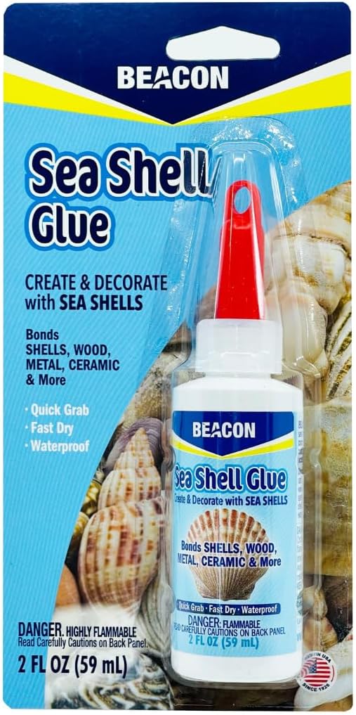BEACON Sea Shell Glue for Creating and Decorating with Shells, Wood, Metal, Ceramic, and More, 2-Ounce, 12-Pack