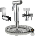 BARROCK Chrome Handheld Bidet Sprayer for Toilet,Stainless Steel Baby Cloth Diaper Jet Spray Kit,Bathroom Toilet Bidet Attachment Set with Adjustable Water Pressure for Bathing Pets and Feminine Wash