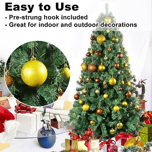 Bronze & Gold 3.2" Large Christmas Balls - Christmas Tree Decoration Ornaments Shatterproof Hanging Balls for Birthday Halloween Holiday Wedding Decorations Set of 10pcs