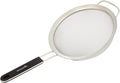 Restaurantware Fine Mesh Strainer 1 Count 15" x 7.8" x 3" with Silicone Handle Stainless Steel Extra Fine Mesh Strainer Heat-Resistant Handle Dishwasher-Safe for Rice, Quinoa, Pasta