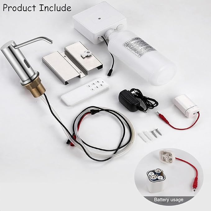 Automatic Soap Dispenser for Kitchen Sink,Touchless Built-in Liquid Soap Dispenser with 33.81oz/1000ml Motion Activated No Touch Sanitizer Dispenser for Bathroom with High Capacity