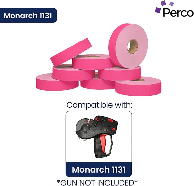 Pricing Labels for Monarch 1131 Fluorescent Pink - 60,000 Labels w/ 24 Rolls Value Pack, 3 Sleeves - Made in USA