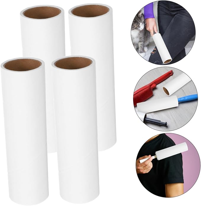 10rolls Extra Sticky Lint Roller Refills Inner Diameter Pet Hair Remover for Clothes Upholstery Furniture Cleaning Easy to Handle