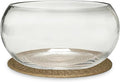 10" Large Glass Lotus Bowl Planter with Rattan Mat Round Clear Glass Water Lily Flower Pot Indoor Hydroponic Aquatic Plant Bonsai Vase Can As a Fish Tank