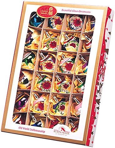 Kurt Adler 40MM Early Years Miniature Glass Ornaments, 24-Piece Box