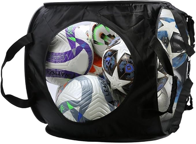 Soccer Ball Net Bag Large Capacity Laundry Basket Foldbale Football Bag for Basketball Volleyball Swimming Gear Organizer