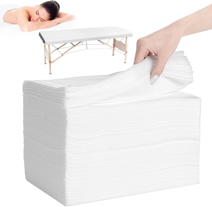 100 PCS Disposable Massage Table Sheets, 71 x 31.5 in Breathable Non-Woven Fabric Tattoo Bed Covers, Single Use Hygiene Sheet for SPA Centers, Beauty Salons, Hotels