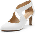 DREAM PAIRS Women's Pumps Closed Pointed Toe Kitten Heels | Elegant Party Dress Shoes with Chic Crisscross Cutouts, 2.76 Inch Heel, and Back Zip for Polished, All-day Secure Strides