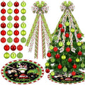 Gejoy 32 Pcs Red and Lime Green Christmas Tree Decoration Set