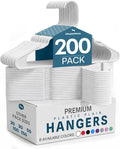 Utopia Home Plastic Hangers 200 Pack – Space Saving Clothes Hanger White | Durable & strong | Closet organizer & storage | Ideal for apartments, dorms & stocking stuffers