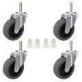 RILIDRI 3-Inch Swivel Stem Caster for Rubbermaid Mop Bucket Utility Cart, 7/16-Inch Stem Diameter Rubber Wheel Set of 4, Heavy Duty TPR Weber Grills Shop Vac Replacement Wheels