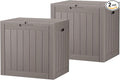 32 Gallon Outdoor Storage Box 2 Pack All-Weather Deck Box for Patio Furniture, Package Deliveries, Garden Tools, Pool Supplies & Cushions, Grey