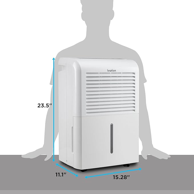 Ivation 4,500 Sq Ft Dehumidifier with Pump, Large Capacity Compressor Includes Programmable Humidity, Hose Connector, Auto Shutoff and Restart and Washable Filter (4,500 Sq Ft W/Pump)