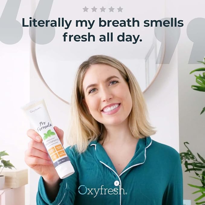 Oxyfresh Pro Formula Fresh Mint Toothpaste – Sensitive Teeth & No Flouride | Gentle Low Abrasion – Cosmetic Fluoride Free Formula – Perfect for Sensitive Teeth and Gums with Natural Mint Essential Oil