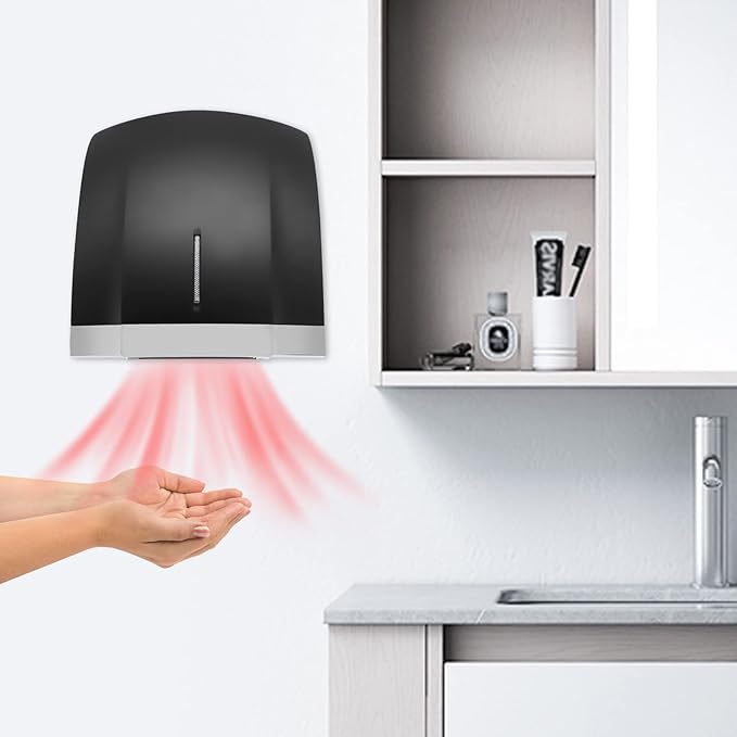 Commercial Electric Hand Dryer, 1800W Compact Automatic High-Speed Hand Dryer with Hot and Cold Air, Wall Mounted, Low Noise for Home Industry Bathroom Office Mall